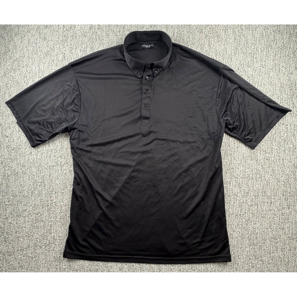 Collars & Co Dress Collar Polo Mens 3XL Black Short Sleeve Performance Shirt